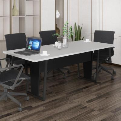 Mesa De Escritório Reunião 200cm Multimóveis Cr25332 Cinza Preto