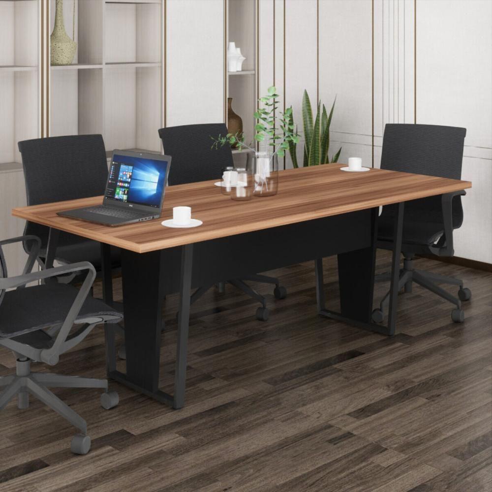 Mesa De Escritório Reunião 200cm Multimóveis Cr25332 Sevilha Preto - 1