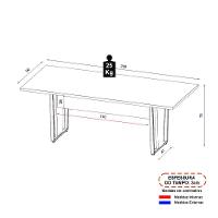 Mesa De Escritório Reunião 200cm Multimóveis Cr25332 Sevilha Preto