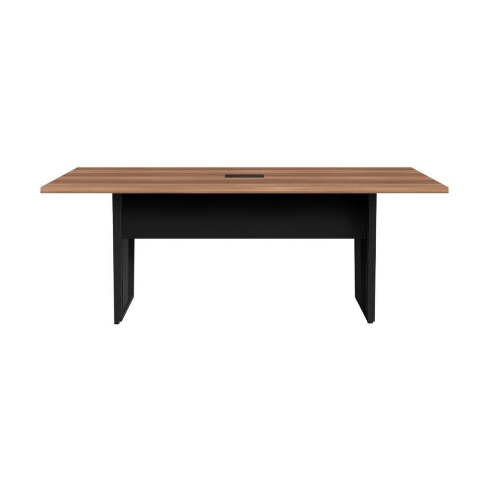 Mesa De Escritório Reunião 200cm Com Caixa De Tomadas Multimóveis Cr25335 Sevilha Preto - 6