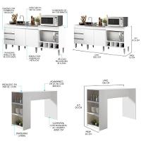 Kit Balcão Para Cozinha Com Bancada Kitnet 2035 Menu Móveis Branco - 8