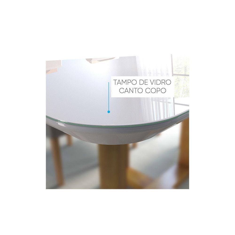 Conjunto Sala De Jantar 6 Lug Mesa E Cadeira Moveis Mundial Mel/off White/cinza - 5