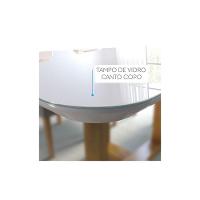 Conjunto Sala De Jantar 6 Lug Mesa E Cadeira Moveis Mundial Mel/off White/cinza - 5