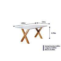 Conjunto Sala De Jantar 6 Lug Mesa E Cadeira Moveis Mundial Mel/off White/cinza - 7