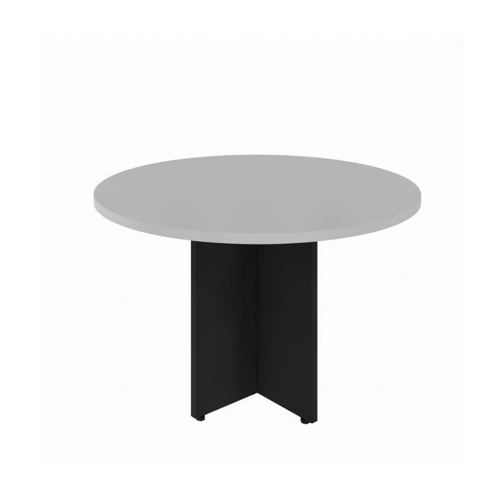Mesa Escritório De Reunião 110cm Redonda Multimóveis Cr25330 Cinza Preto - 3