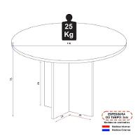 Mesa Escritório De Reunião 110cm Redonda Multimóveis Cr25330 Cinza Preto - 2