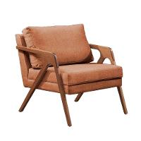 Conjunto - 2 Poltronas Mona Luxo Madeira Maciça Castellar Linho Terracota