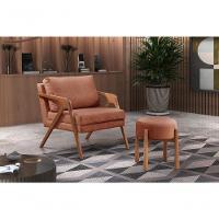 Conjunto - 2 Poltronas Mona Luxo Madeira Maciça Castellar Linho Terracota - 5