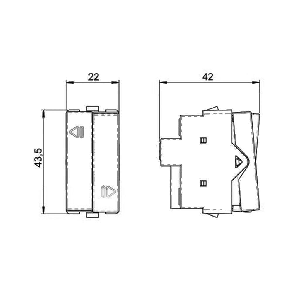 Módulo Interruptor Duplo Pulsador Reversível Para Persianas Elétricas Margirius Sleek 10A Ebony - 2