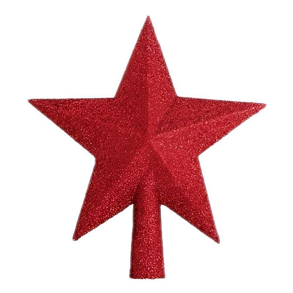 Decoração Enfeite De Natal Estrela Vermelho Natalina 20cm - 1