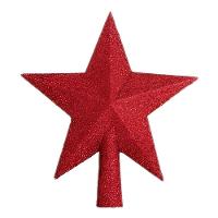 Decoração Enfeite De Natal Estrela Vermelho Natalina 20cm - 1