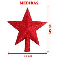 Decoração Enfeite De Natal Estrela Vermelho Natalina 20cm - 2