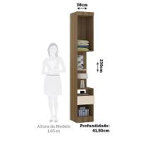 Mesa De Cabeceira Alta 1 Porta 1 Gaveta 38cm Veneza Luciane Móveis Avelã Pf/arenas Pf - 3