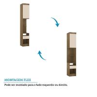 Mesa De Cabeceira Alta 1 Porta 1 Gaveta 38cm Veneza Luciane Móveis Avelã Pf/arenas Pf