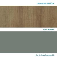 Mesa De Cabeceira Alta 1 Porta 1 Gaveta 38cm Veneza Luciane Móveis Avelã Pf/cinza Supremo Pf