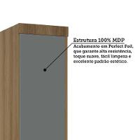 Mesa De Cabeceira Alta 1 Porta 1 Gaveta 38cm Veneza Luciane Móveis Avelã Pf/cinza Supremo Pf - 7