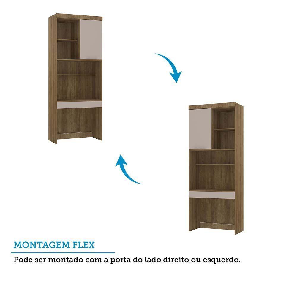 Bancada De Estudos Modulada 1 Porta 90cm Veneza Luciane Móve Avelã Pf/cinammon Pf - 4