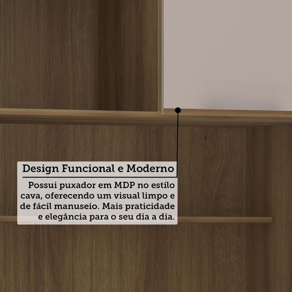 Bancada De Estudos Modulada 1 Porta 90cm Veneza Luciane Móve Avelã Pf/cinammon Pf - 6