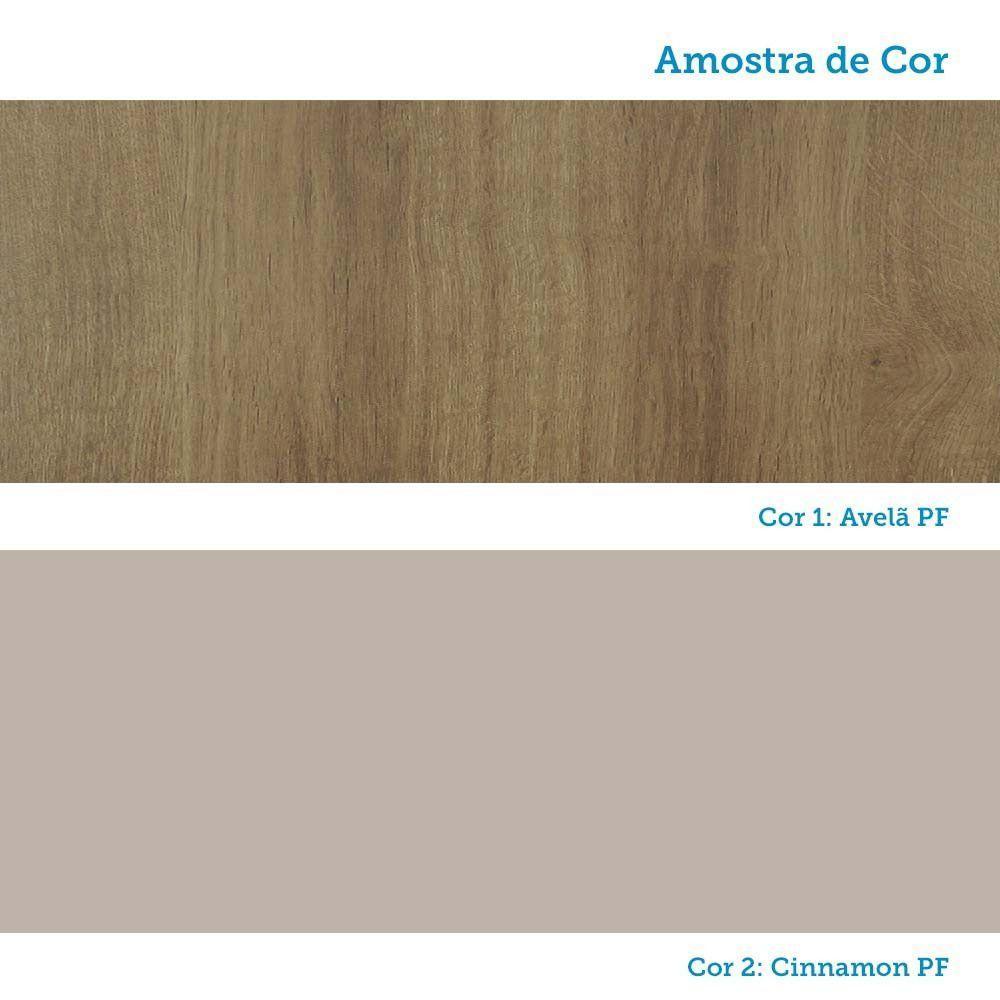 Bancada De Estudos Modulada 1 Porta 90cm Veneza Luciane Móve Avelã Pf/cinammon Pf - 10