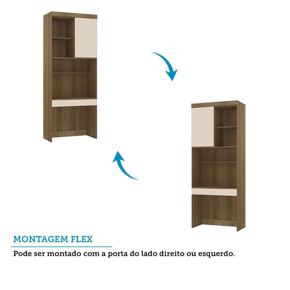 Bancada De Estudos Modulada 1 Porta 90cm Veneza Luciane Móve Avelã Pf/arenas Pf - 4