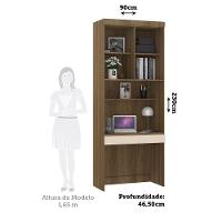 Bancada De Estudos Modulada 1 Porta 90cm Veneza Luciane Móve Avelã Pf/arenas Pf - 3