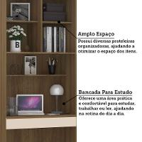 Bancada De Estudos Modulada 1 Porta 90cm Veneza Luciane Móve Avelã Pf/arenas Pf - 7