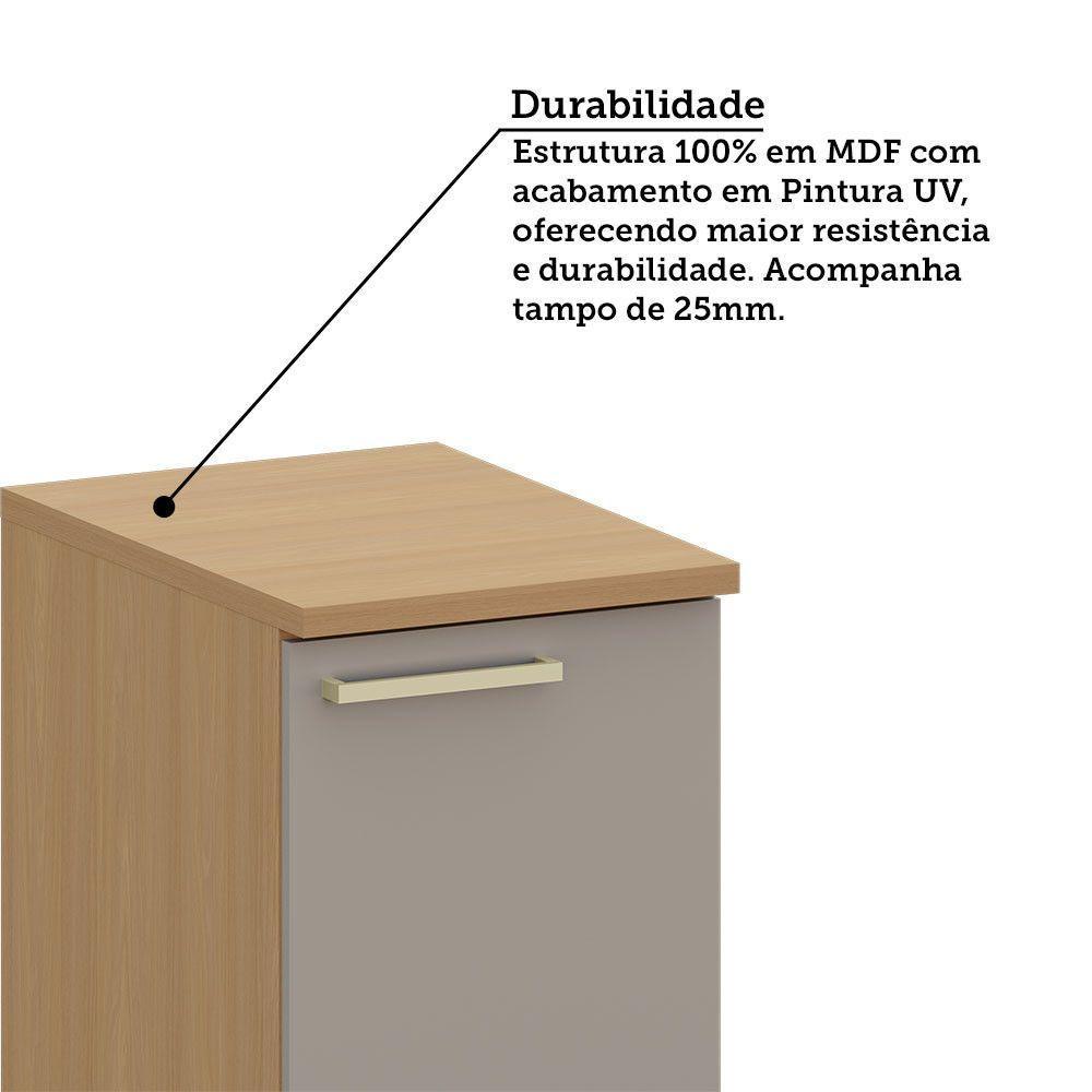 Balcão De Cozinha 1 Pt Tampo 40cm Duna Luciane Móveis Freijó/cinammon - 4