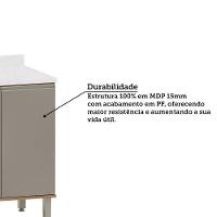 Balcão De Cozinha Com Tampo 40cm 1 Porta Diana Luciane Móvei Avelã/fumê - 8