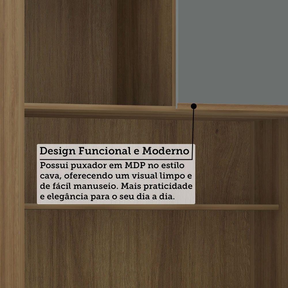 Bancada De Estudos Modulada 1 Porta 90cm Veneza Luciane Móve Avelã Pf/cinza Supremo Pf - 7