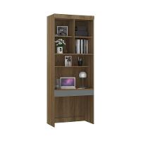 Bancada De Estudos Modulada 1 Porta 90cm Veneza Luciane Móve Avelã Pf/cinza Supremo Pf - 2