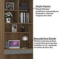 Bancada De Estudos Modulada 1 Porta 90cm Veneza Luciane Móve Avelã Pf/cinza Supremo Pf - 6