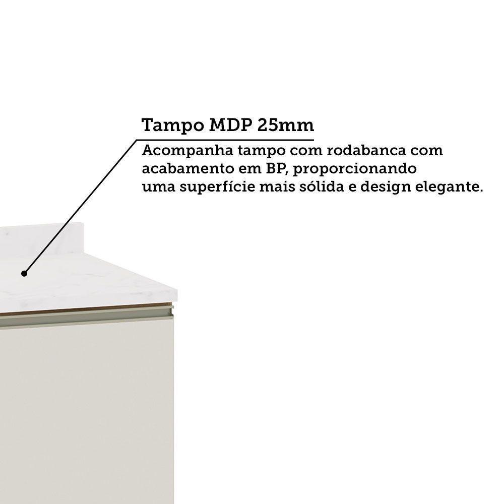 Balcão De Cozinha Com Tampo 40cm 1 Porta Diana Luciane Móvei Avelã/areia - 6