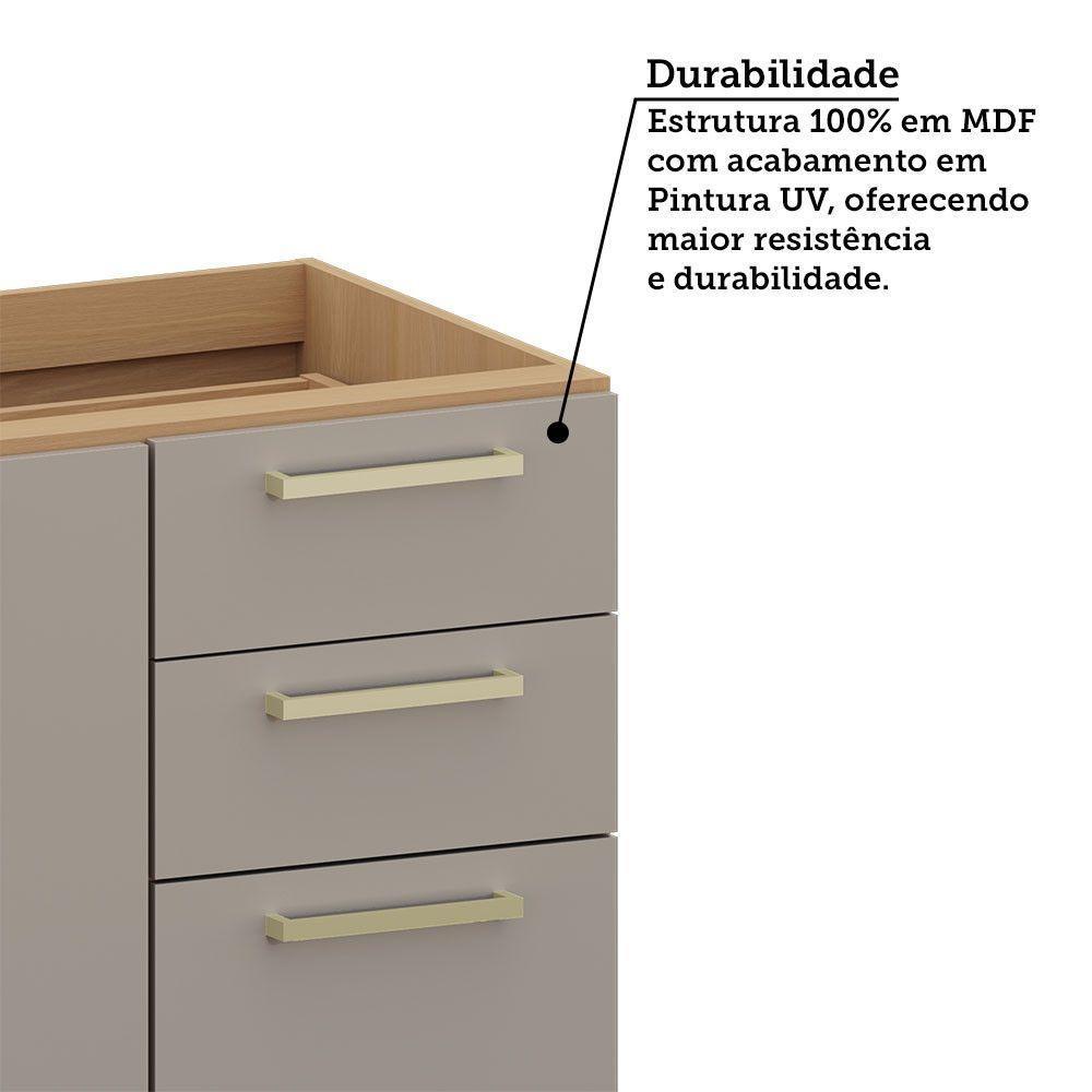 Balcão De Cozinha Para Pia 3 Pts Sem Tampo 120cm Duna Lucian Freijó/cinammon - 4