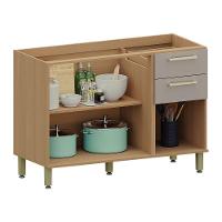 Balcão De Cozinha Para Pia 3 Pts Sem Tampo 120cm Duna Lucian Freijó/cinammon - 2