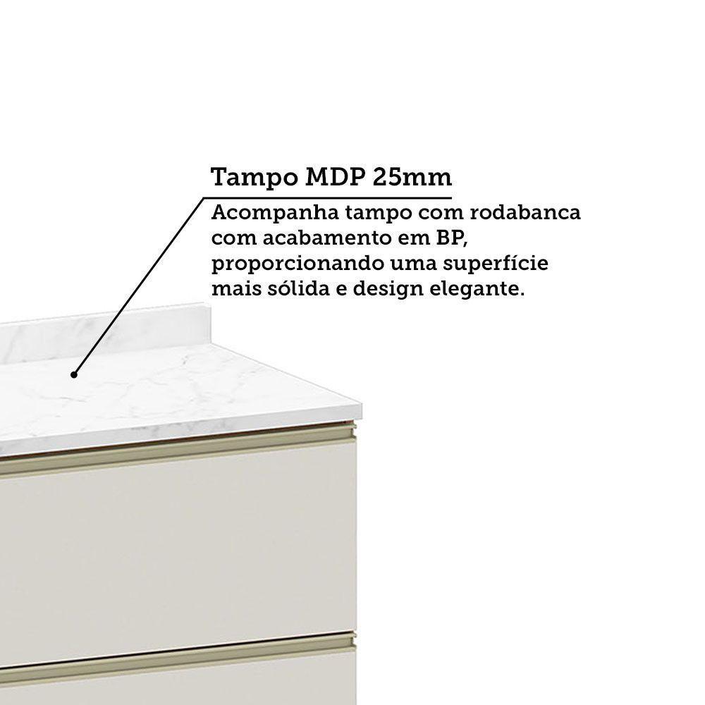 Balcão De Cozinha Com Tampo 70cm 1 Porta E 1 Gavetão Diana L Avelã/areia - 7