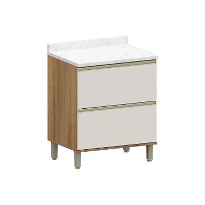 Balcão De Cozinha Com Tampo 70cm 1 Porta E 1 Gavetão Diana L Avelã/areia