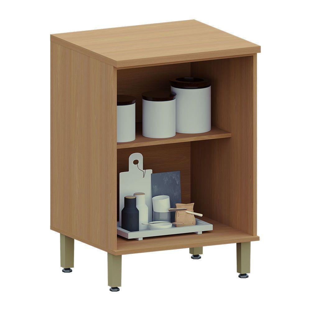 Balcão De Cozinha 2 Pts Tampo 60cm Duna Luciane Móveis Freijó/cinammon - 2