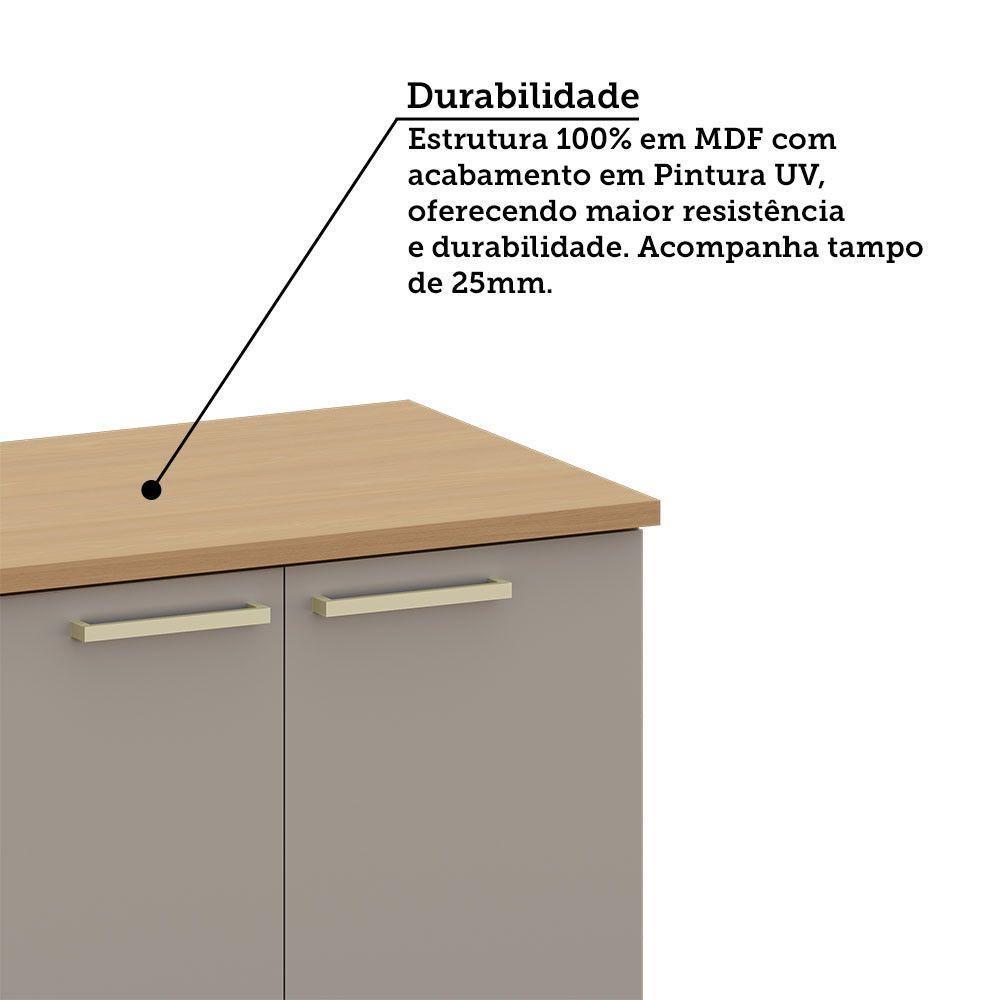 Balcão De Cozinha 2 Pts Tampo 60cm Duna Luciane Móveis Freijó/cinammon - 4