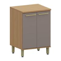 Balcão De Cozinha 2 Pts Tampo 60cm Duna Luciane Móveis Freijó/cinammon - 1