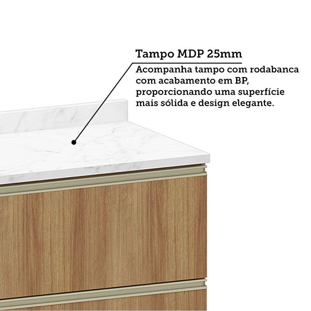 Balcão De Cozinha Com Tampo 70cm 1 Porta E 1 Gavetão Diana L Avelã/avelã - 3