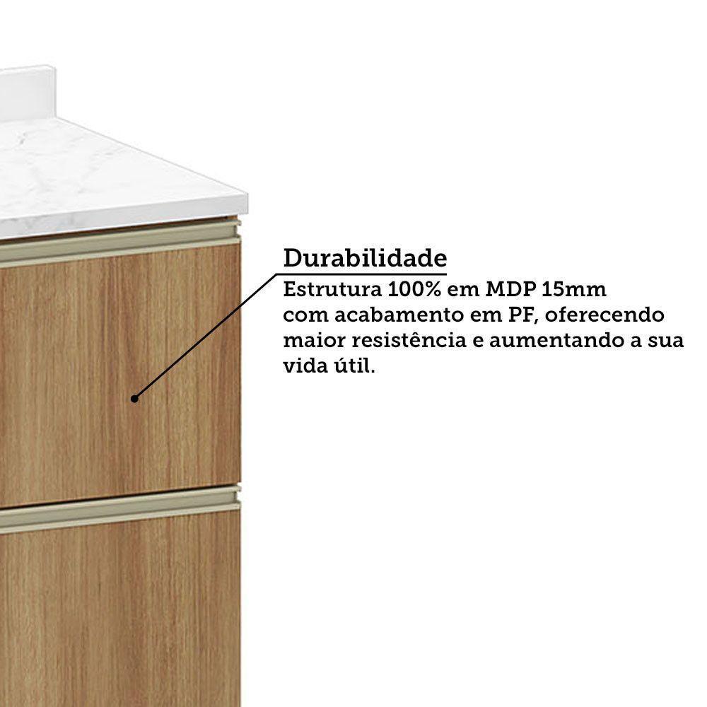 Balcão De Cozinha Com Tampo 70cm 1 Porta E 1 Gavetão Diana L Avelã/avelã - 5