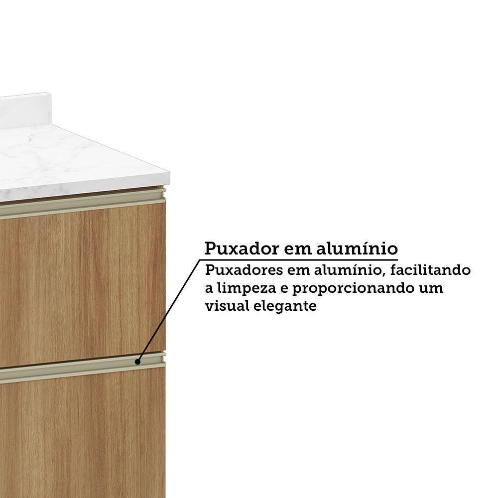 Balcão De Cozinha Com Tampo 70cm 1 Porta E 1 Gavetão Diana L Avelã/avelã - 6