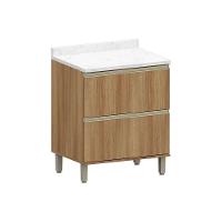 Balcão De Cozinha Com Tampo 70cm 1 Porta E 1 Gavetão Diana L Avelã/avelã - 1