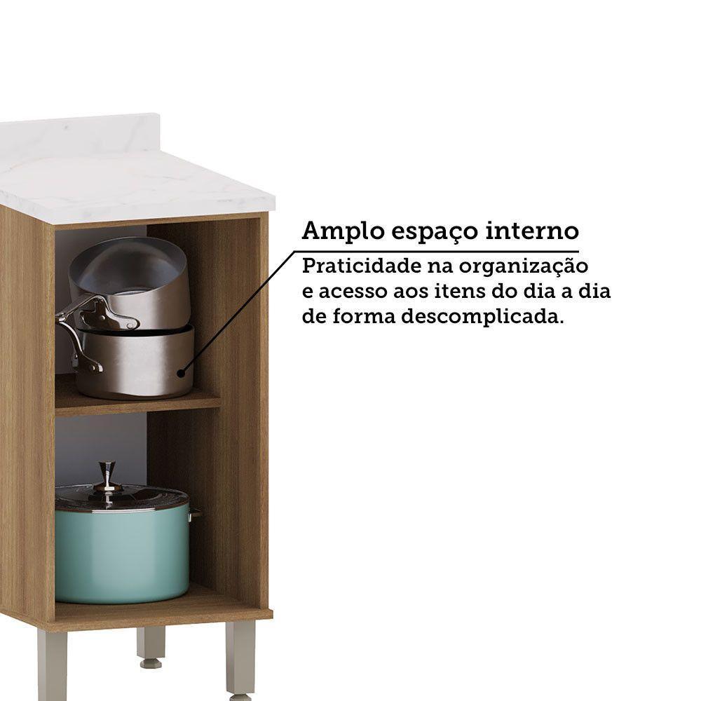 Balcão De Cozinha Com Tampo 40cm 1 Porta Diana Luciane Móvei Avelã/avelã - 3