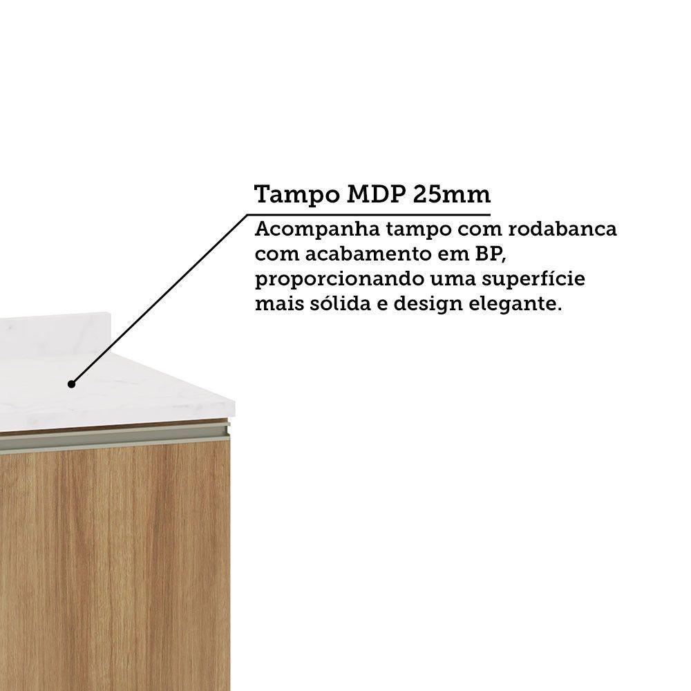 Balcão De Cozinha Com Tampo 40cm 1 Porta Diana Luciane Móvei Avelã/avelã - 5