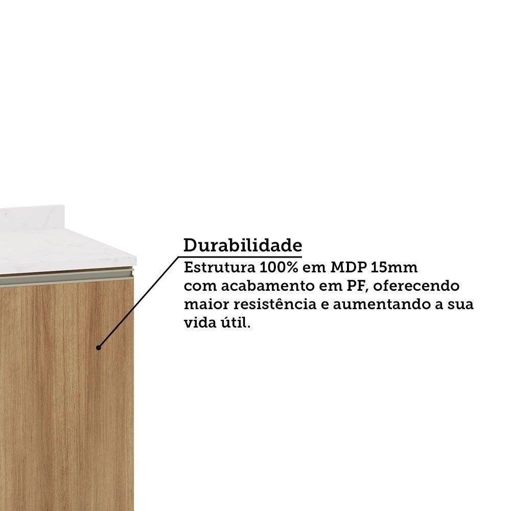 Balcão De Cozinha Com Tampo 40cm 1 Porta Diana Luciane Móvei Avelã/avelã - 6