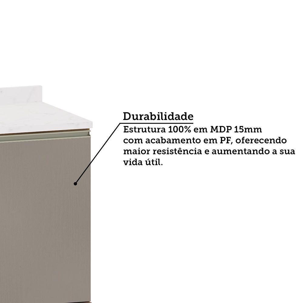 Balcão De Canto Diagonal Com Tampo 1 Porta Diana Luciane Móv Avelã/fumê - 4