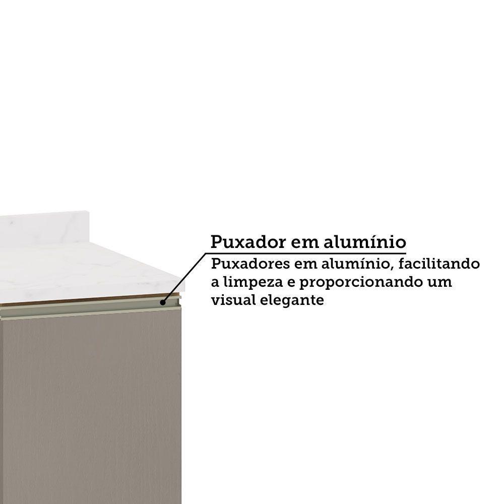 Balcão De Canto Diagonal Com Tampo 1 Porta Diana Luciane Móv Avelã/fumê - 5