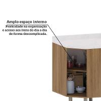 Balcão De Canto Diagonal Com Tampo 1 Porta Diana Luciane Móv Avelã/fumê - 3