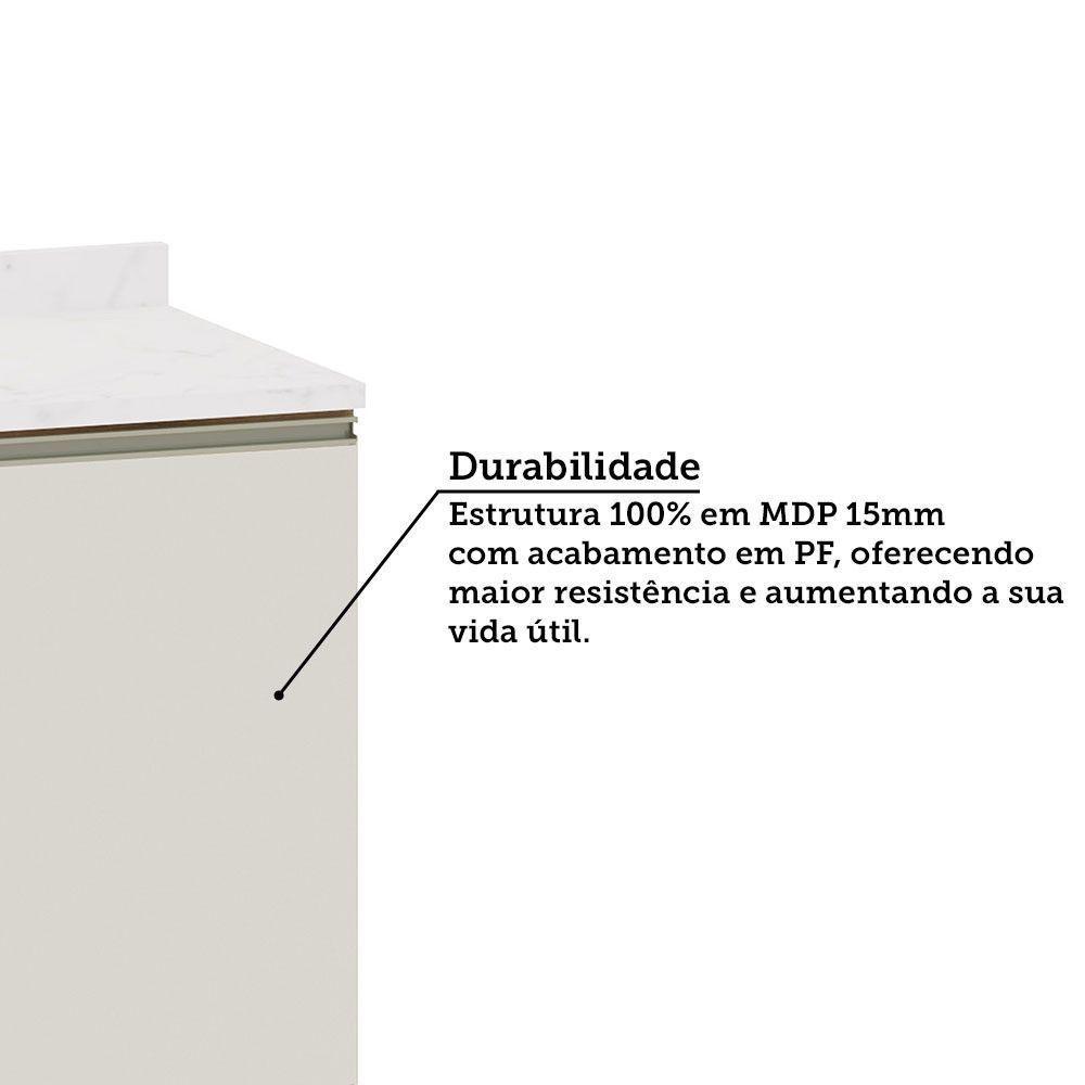 Balcão De Canto Diagonal Com Tampo 1 Porta Diana Luciane Móv Avelã/areia - 4